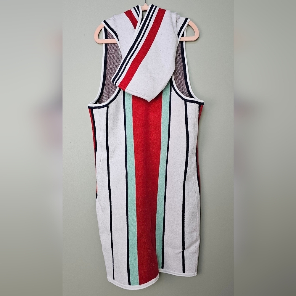 Daily Practice x Anthropologie Sleeveless Mini Dress Hoodie, Ivory & Red - Picture 6 of 7